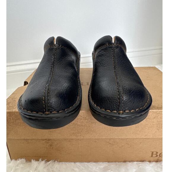 Born Mount II Black Leather Platform Clogs Size 9 Comfort Slip-On Shoes like new - Picture 4 of 16